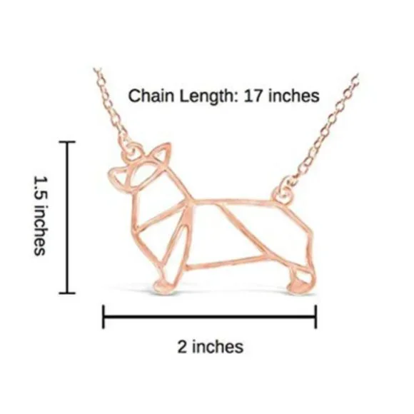 Rosa Vila Rose Gold Tone Origami Corgi Necklace - Picture 5 of 5